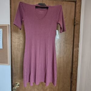 Arizona Jean Company Ribbed Knit Dress in Mauve Pink